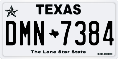 TX license plate DMN7384