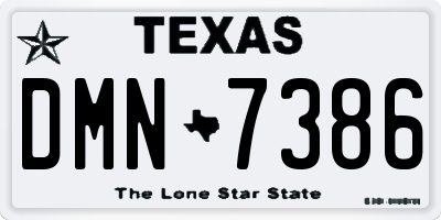 TX license plate DMN7386