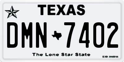 TX license plate DMN7402