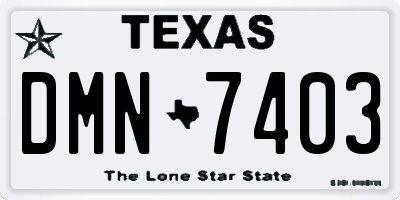 TX license plate DMN7403