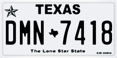 TX license plate DMN7418