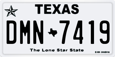 TX license plate DMN7419
