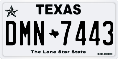 TX license plate DMN7443