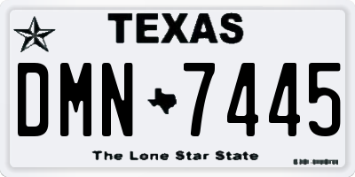 TX license plate DMN7445