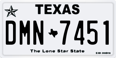 TX license plate DMN7451
