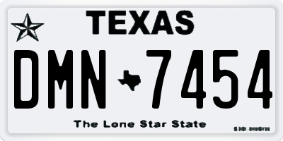 TX license plate DMN7454