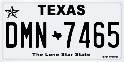 TX license plate DMN7465