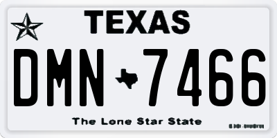 TX license plate DMN7466