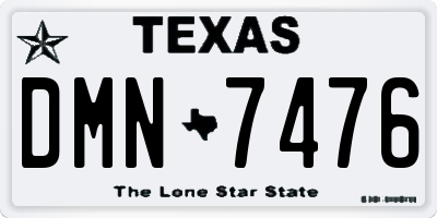TX license plate DMN7476