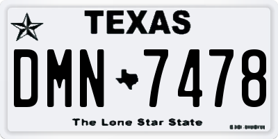TX license plate DMN7478
