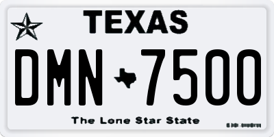 TX license plate DMN7500