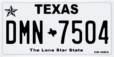 TX license plate DMN7504