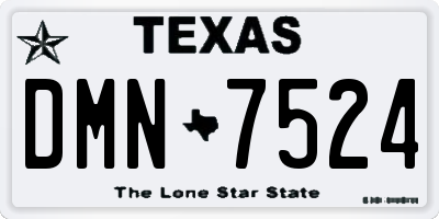 TX license plate DMN7524