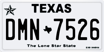 TX license plate DMN7526