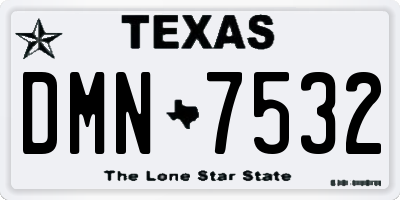 TX license plate DMN7532