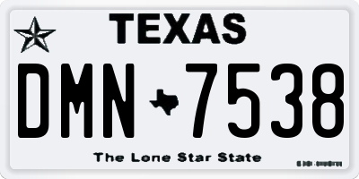 TX license plate DMN7538