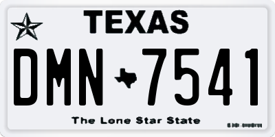 TX license plate DMN7541