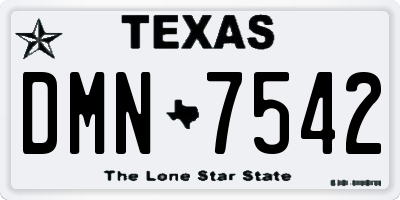 TX license plate DMN7542