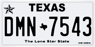 TX license plate DMN7543