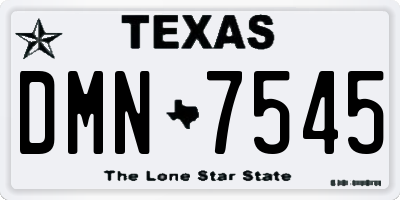 TX license plate DMN7545