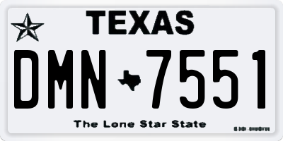 TX license plate DMN7551