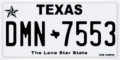 TX license plate DMN7553