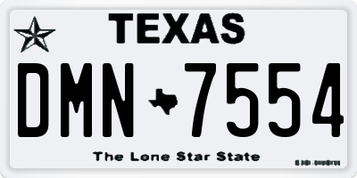 TX license plate DMN7554