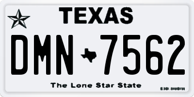 TX license plate DMN7562
