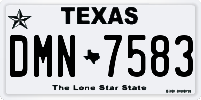 TX license plate DMN7583