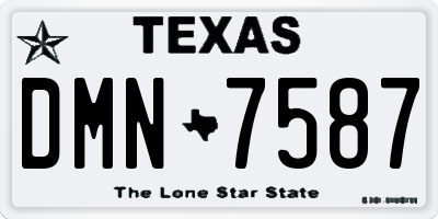 TX license plate DMN7587