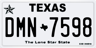 TX license plate DMN7598