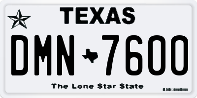 TX license plate DMN7600