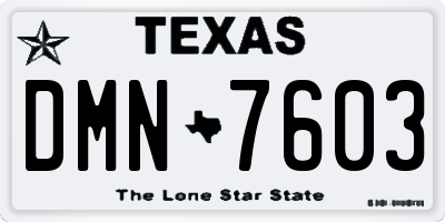 TX license plate DMN7603