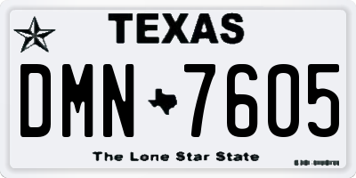 TX license plate DMN7605