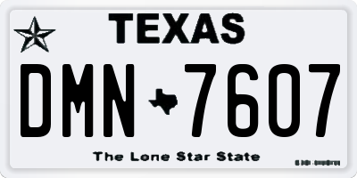 TX license plate DMN7607