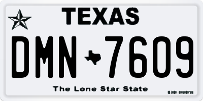 TX license plate DMN7609