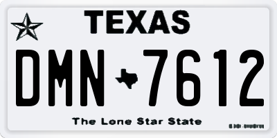 TX license plate DMN7612