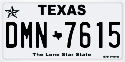 TX license plate DMN7615