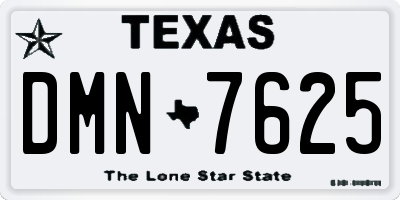 TX license plate DMN7625