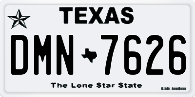 TX license plate DMN7626