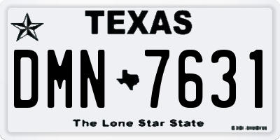 TX license plate DMN7631
