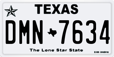 TX license plate DMN7634