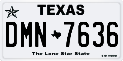 TX license plate DMN7636