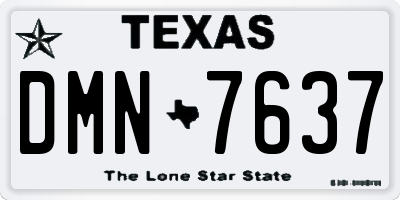 TX license plate DMN7637