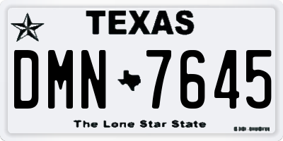 TX license plate DMN7645