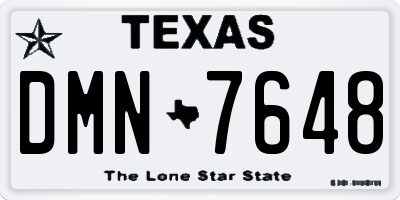 TX license plate DMN7648