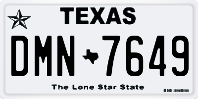 TX license plate DMN7649