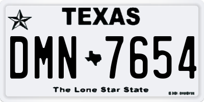 TX license plate DMN7654