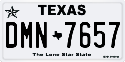 TX license plate DMN7657