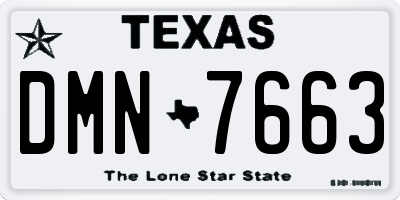 TX license plate DMN7663